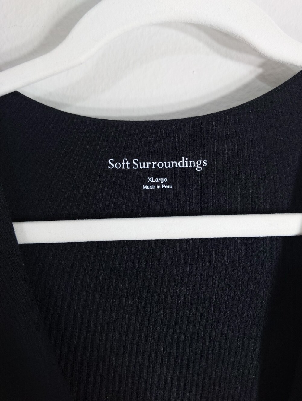 Soft Surroundings Pima Cotton Wrap Top XL Black - Picture 2 of 5